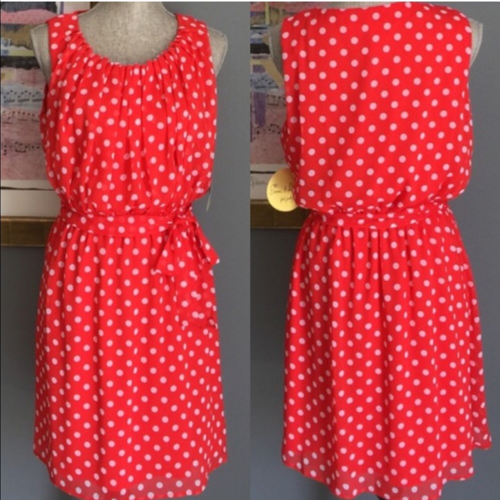 Emma + Michele Polka Dot Chiffon Dress